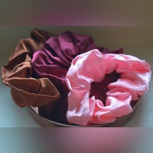 2pc Handmade satin scrunchies In various colors/ shades only for $5.00 ONE SIZE